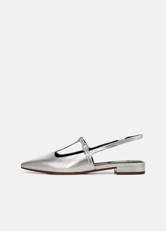Iliana Metallic Leather Slingback Flat in Shoes