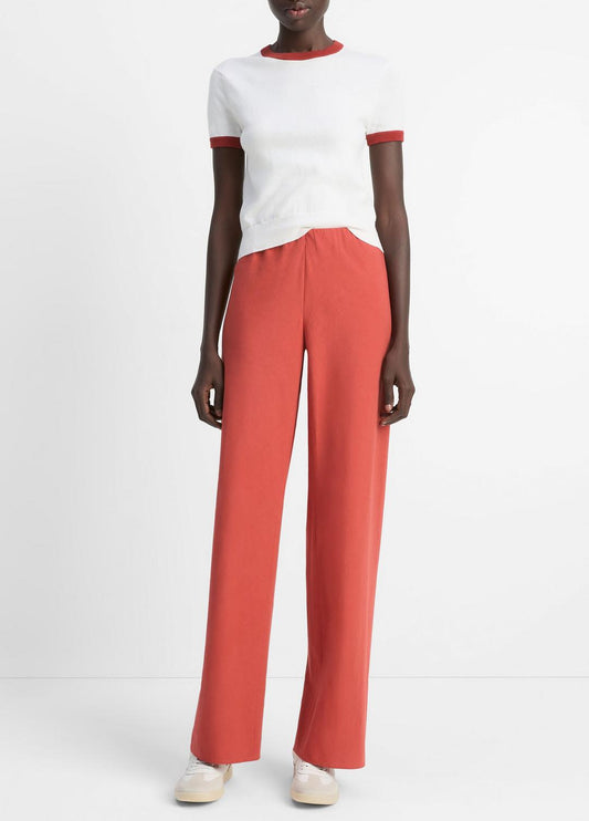 Cotton-Blend High-Waist Bias Pant in Pants & Shorts